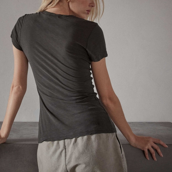 James Perse Casual Cotton Slub V Neck T-Shirt Short Sleeve Size Large - Picture 3 of 16